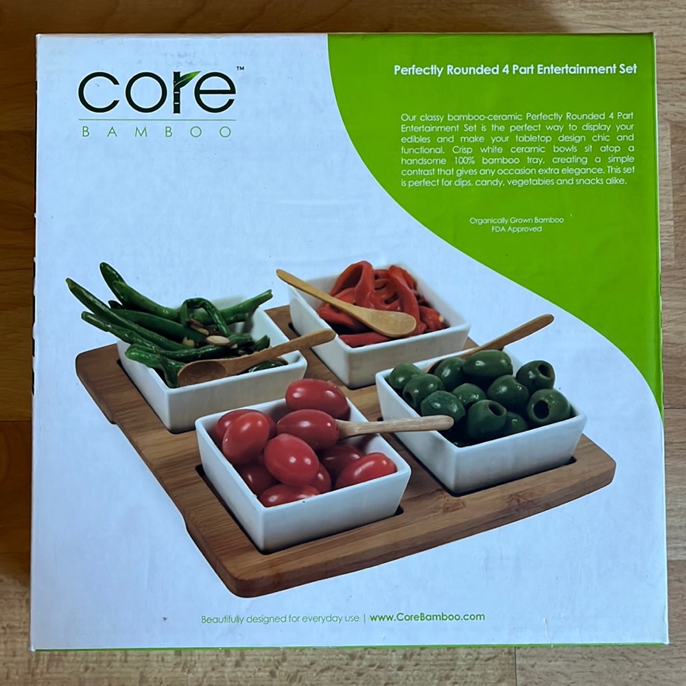 Core Bamboo Perfectly Squared 4 Part Entertainment Set